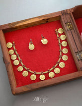NV101234 - Antique Necklace Lakshmi Coin with Earring Set(color option) 2-Zilmor