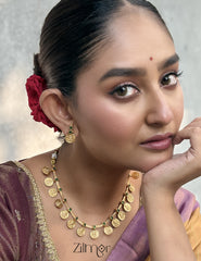 NV101234 - Antique Necklace Lakshmi Coin with Earring Set(color option) 1-Zilmor