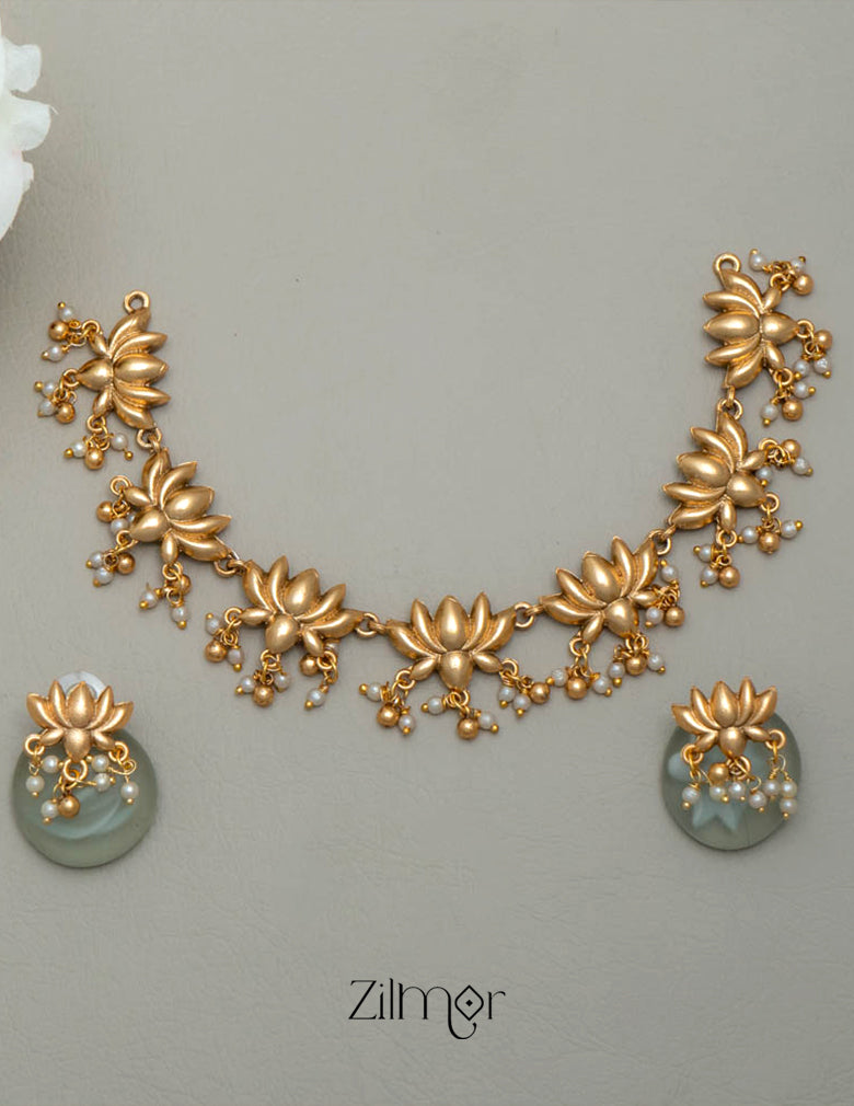 NV101693 - Lotus Necklace Earrings set
