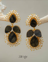 Natural Raw Stone Earrings (color option) KE100391 2-Zilmor