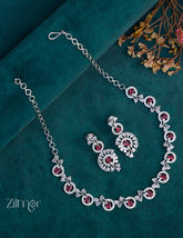 OT1011186 -AD Stone Necklace Earrings Set 1-Zilmor