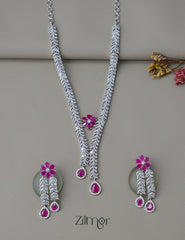 OT1011200 - AD Stone Necklace Earrings Set 4-Zilmor