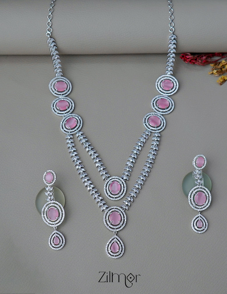 OT1011202 - AD Stone Bridal Necklace Earrings Set 1-Zilmor