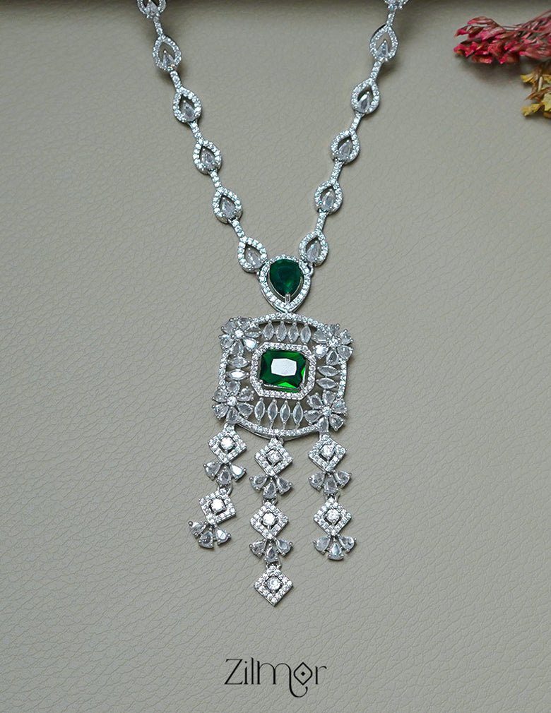 OT1011214 - AD Stone Wedding Necklace Earrings Set 4-Zilmor