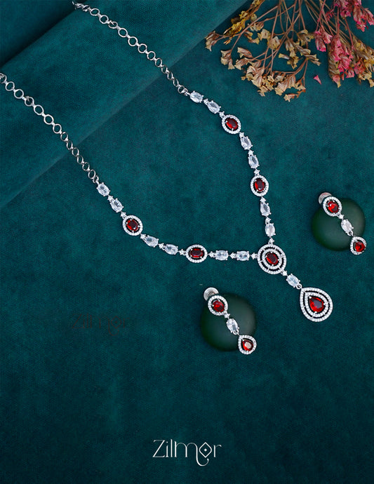 OT1011218 - AD Stone Necklace Earrings Set 1-Zilmor