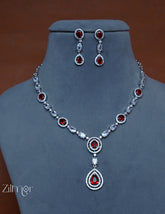 OT1011218 - AD Stone Necklace Earrings Set 3-Zilmor