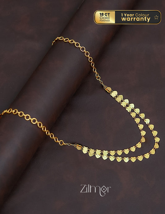 PE1011356 - Gold toned Layered Heart Necklace 1-Zilmor