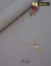 PE1011599- Gold Tone AD Stone Simple Necklace 1-Zilmor