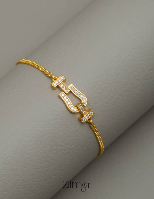 PE101616 - Gold Toned AD Stone Bracelet 2-Zilmor