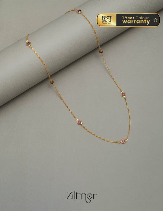 PE101859 Gold Plated Daily Wear Stone Necklace 1-Zilmor