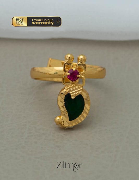 PP101105 - Gold Plated Adjustable Mango Ring 1-Zilmor