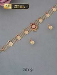 PP101986 - Gold tone Kashu Lakshmi choker with matching Earring 1-Zilmor