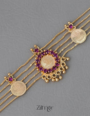 PP101986 - Gold tone Kashu Lakshmi choker with matching Earring 3-Zilmor