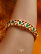 Gold Plated Palakka statement Bangle (color option) 5-Zilmor