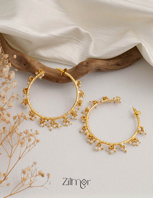 Pearl Clustering Hoops Earrings - AS100427 1-Zilmor
