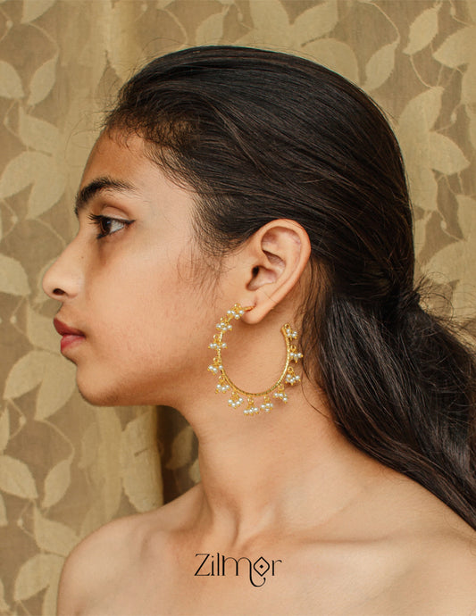 Pearl Clustering Hoops Earrings - AS100427 2-Zilmor