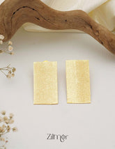 Rectangle Brass Stud Earrings - AS100732 1-Zilmor
