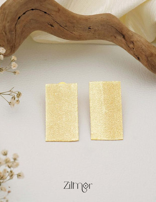 Rectangle Brass Stud Earrings - AS100732 1-Zilmor