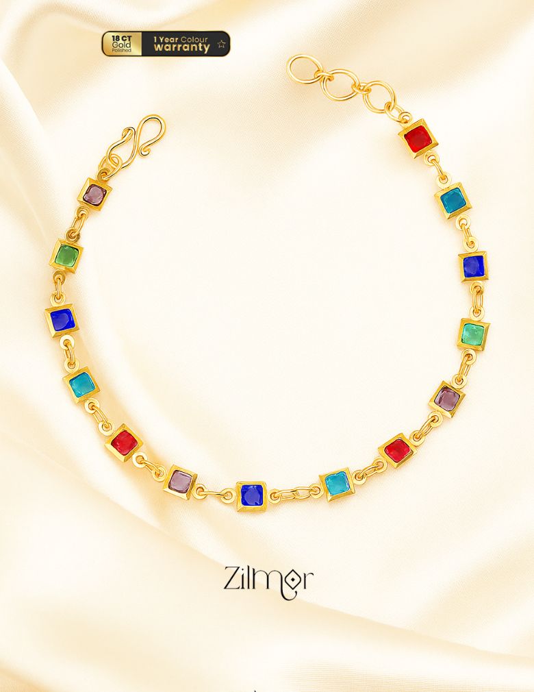 KT1011681 - Gold Plated Multi Stone Bracelet (color option) 1-Zilmor
