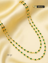 KT1011678 - Semi Precious Stone double layer Long Necklace (color option) 1-Zilmor