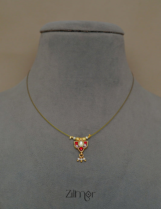 SC1011278 - Lotus Kemp Pendant Pearl Hanging Invisible Necklace 2-Zilmor