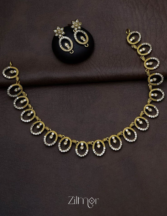 SC101302 - AD Necklace with matching Earrings 1-Zilmor