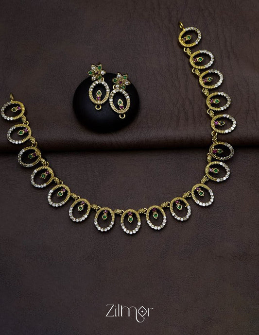 SC101302 - AD Necklace with matching Earrings 2-Zilmor