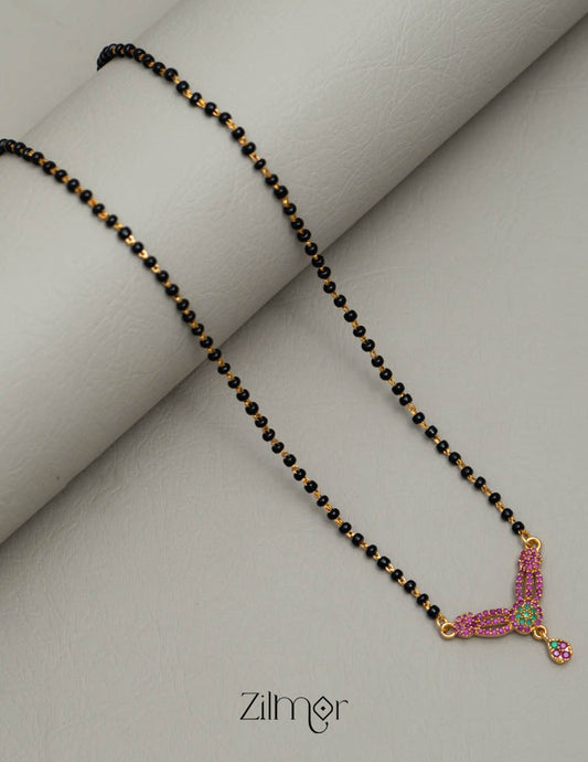 SG101429 - Gold Plated AD Stone Pendant Mangalsutra Necklace 1-Zilmor