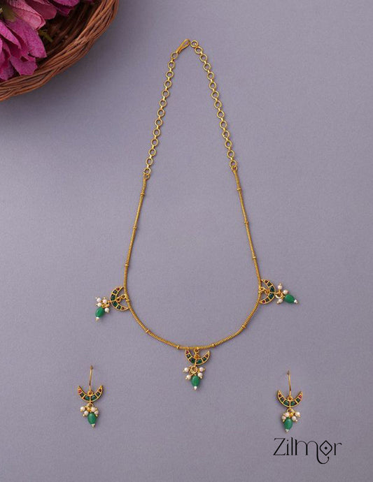 SN101042 - Half Moon chain Necklace 2-Zilmor