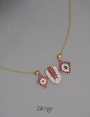 SN1011231- Perumal pendant with Invisible Necklace Earrings Set 2-Zilmor