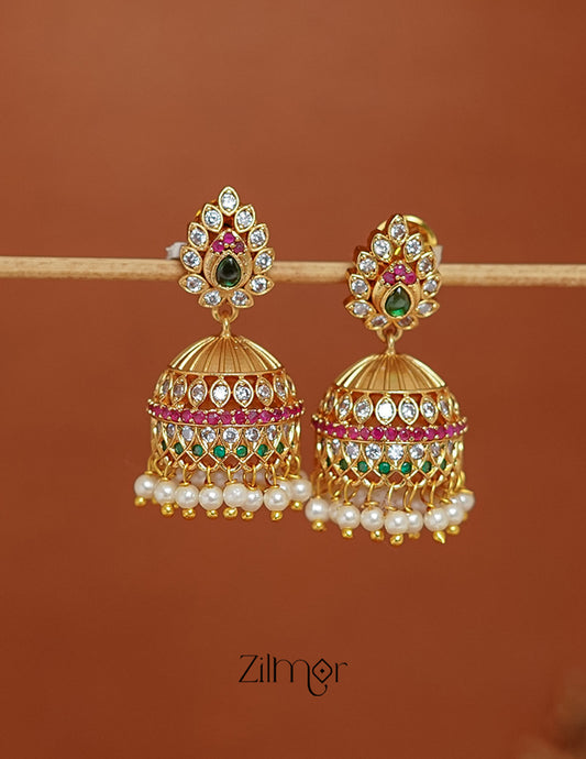SN1011376 -Ad Stone Jumkha Earrings 1-Zilmor