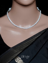 SN1011449 - AD Stone Choker Necklace Earrings Set 4-Zilmor