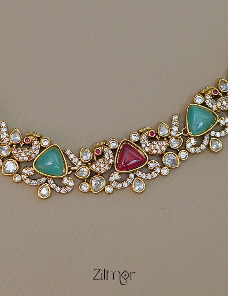 SN1011460 - AD Stone Bridal Necklace Earrings Set 6-Zilmor