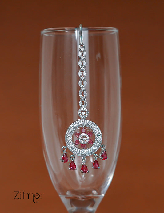 SN1011487 - AD Stone Maang Tikka (color option) 2-Zilmor