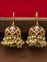 SN101899 - Hoop Jhumka Earrings