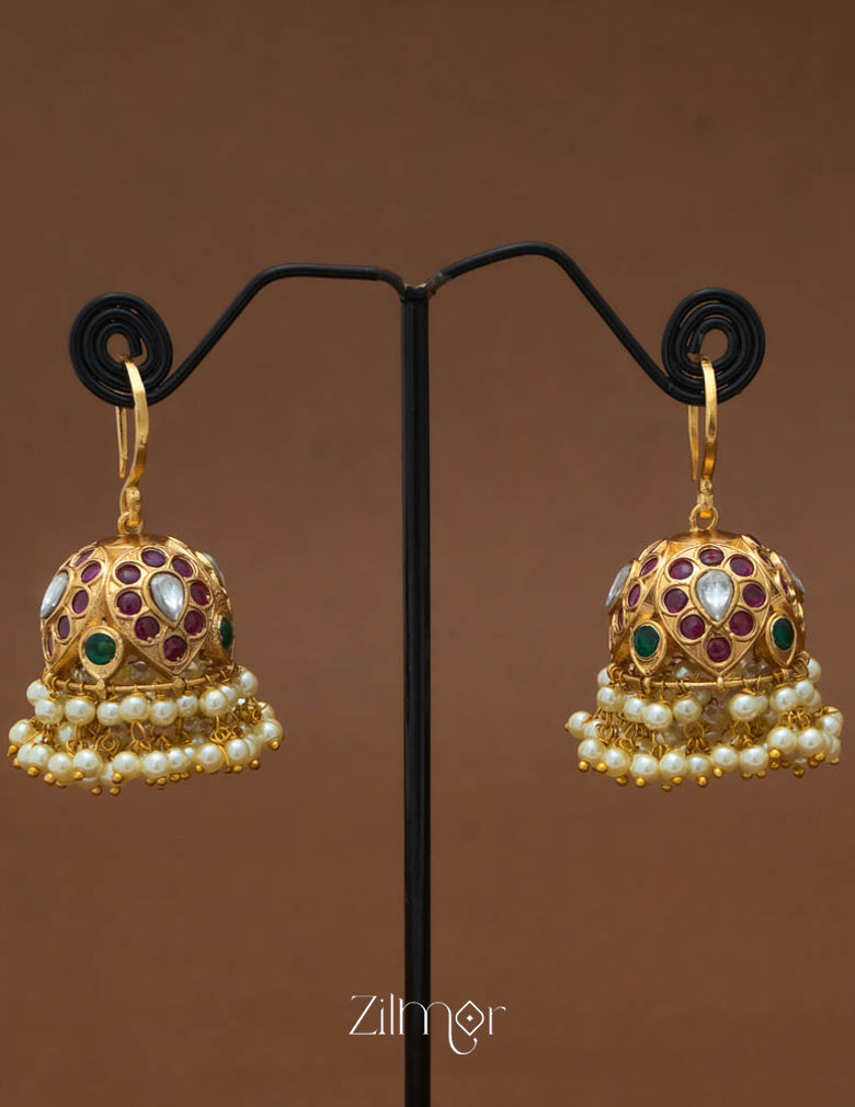 SN101899 - Hoop Jhumka Earrings