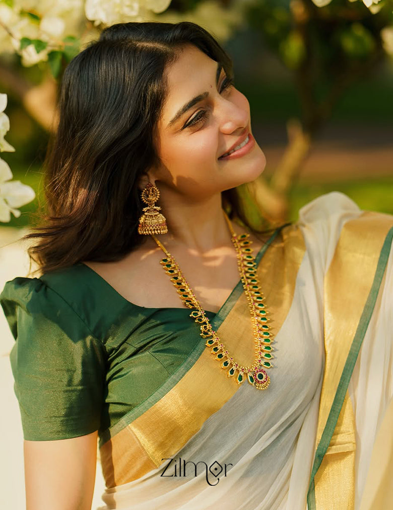 PP101148 - Gold tone Nagapadam Long Necklace Haram 6-Zilmor