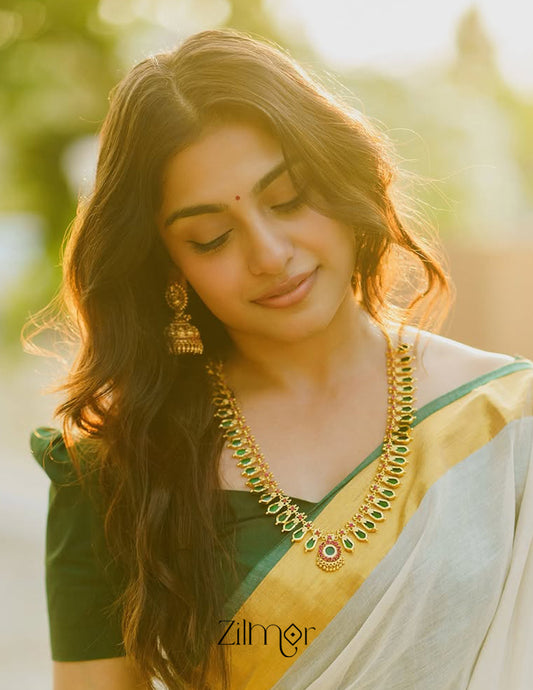 PP101148 - Gold tone Nagapadam Long Necklace Haram 1-Zilmor