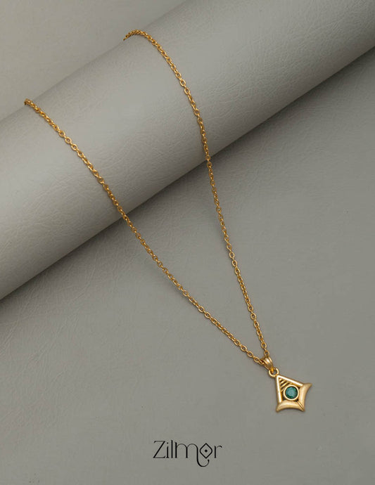 SR100554 - Simple pendant Necklace (color option) 2-Zilmor
