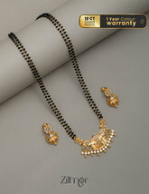 SR100570 - Gold Plated AD Stone Pendant Mangalsutra Necklace with Earring Set 1-Zilmor