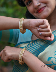 ZL1011671 - AD Stones with Goddess Antique Traditional bangle (pair) 4-Zilmor