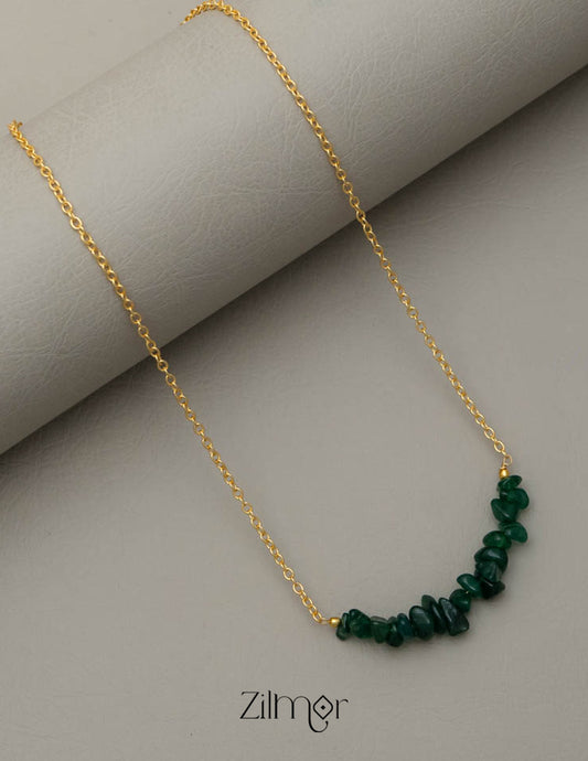 Semiprecious Stone Pendant Necklace (color option) - AS100827 2-Zilmor