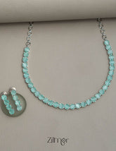 Silver Plated AD Necklace with matching Earrings - OT100794 1-Zilmor