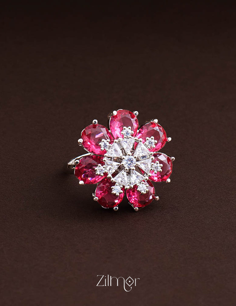 Silvertone AD Ring (color option) - OT100793 12-Zilmor