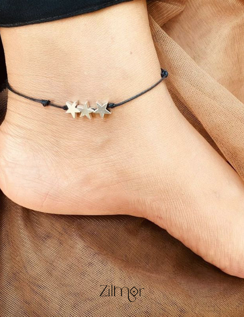 Triple Star Charm Anklet - KY100462 1-Zilmor