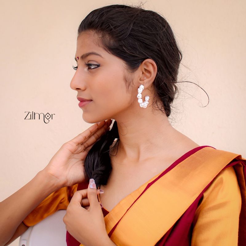 Baroque Pearl Hoops Earrings - PT100245