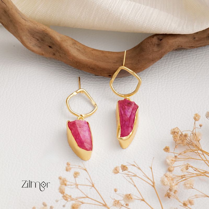 Natural Raw Stone Earrings (color option) - KE100473