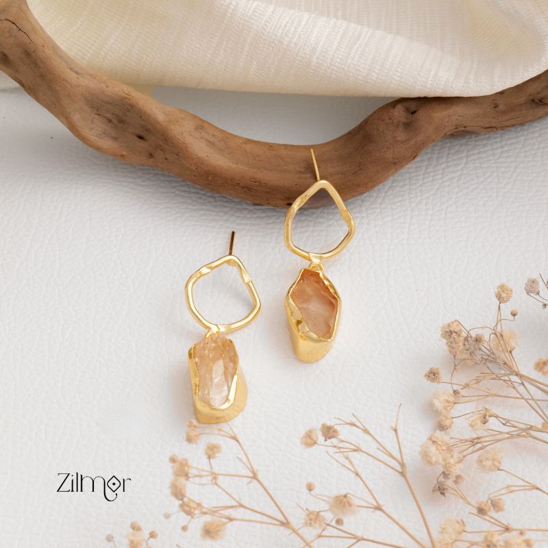 Natural Raw Stone Earrings (color option) - KE100473