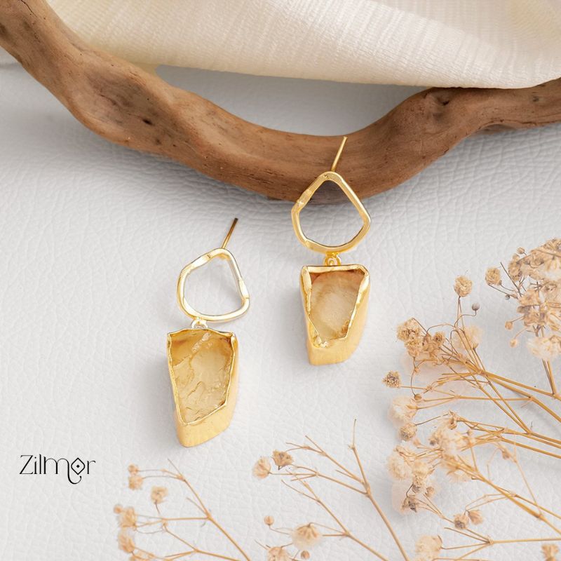 Natural Raw Stone Earrings (color option) - KE100473
