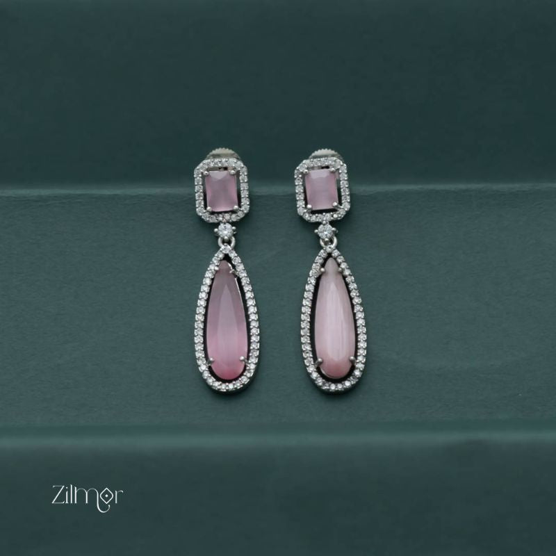 Silver AD Stone Earrings -OT100785